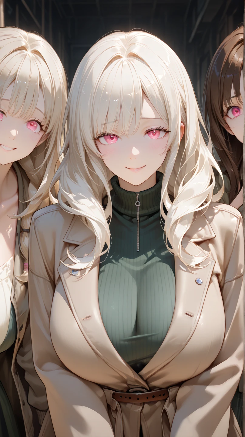 ((Highest quality)), ((masterpiece)), (detailed), (Perfect Face)、The woman is Tiare, a beautiful, sexy-dressed comfort woman with green eyes and medium-long blonde hair, who is lined up in an orderly fashion with other sexy-dressed comfort women on an Imperial spaceship and serves Emperor Palpatine in allegiance.