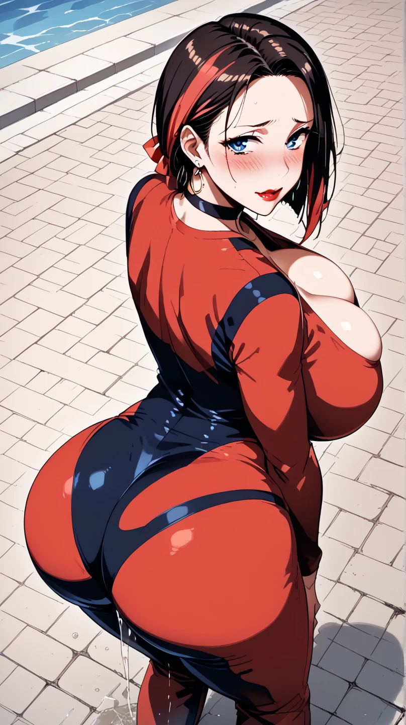 I want elastigirl from the incredibles, You must generate it as similar to it in terms of its design., but I want you to see her huge and sexy butt