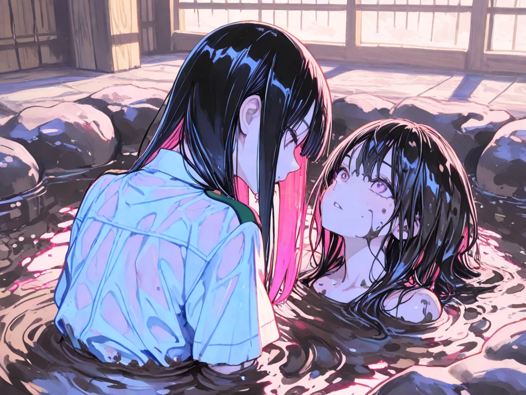 (((nsfw))),(((ultra detailed))),((megami magazine)),((((in small Private room)))),(((black wall))),((((1loli)))),(((petite))),(((huge breasts))),(((((nude))))),((((on black mat)))),((((((sitting on chair))))),(((((show off nipple))))),((((open legs)))),(((((Spread legs))))),(((((spread pussy))))),((((pussy juice)))),(((((sweat))))),(((((((steam))))),(((((armpit))))),(((((hand in own hair)))))),((((very long straight hair)))),(((black hair))),((smile)),(happy),surprised,(afterglow),orgasm,tears,((open mouth)),(((((cum on hair))))),(((((excessive cum))))),(((((cum in pussy))))),(((((cum drip))))),((((cum facial)))),((((cum on belly)))),((((cum on mat)))),((((cum on wall))))