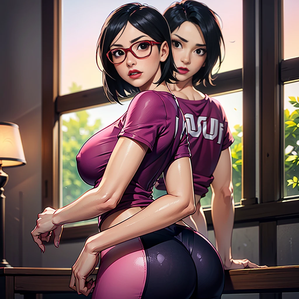 2girls, athletic, naked, perfect bodies, wearing black glasses, on knees sucking huge penises, two men standing over them, cum dripping from penises, college dorm room, masterpiece.