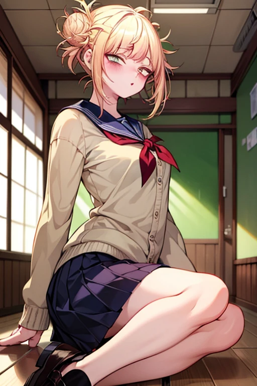 (masterpiece, top quality, best quality, official art, beautiful and aesthetic:1.2), (1girl),upper body, extreme detailed,(fractal art:1.3),colorful,highest detailed, ichikanakano, ichika nakano, short hair, bangs, blue eyes, hair between eyes, pink hair, BREAK skirt, shirt, , white shirt, short sleeves, pleated skirt, shoes, socks, collared shirt, bare foot, detailed feet, toes, feet, sweater, white socks, green skirt, loafers, clothes around waist, BREAK looking at viewer, BREAK indoors, classroom, pov from feet, (masterpiece:1.2), best quality, high resolution, unity 8k wallpaper, (illustration:0.8), (beautiful detailed eyes:1.6), extremely detailed face, perfect lighting, extremely detailed CG, (perfect hands, perfect anatomy),
