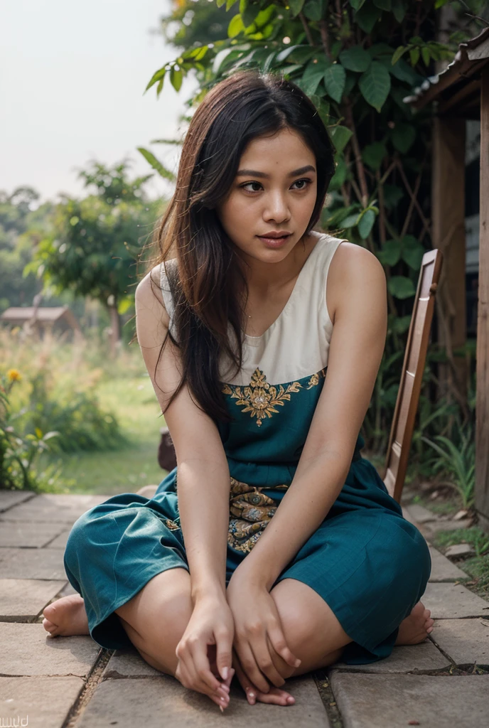 Myanmar woman, sitting