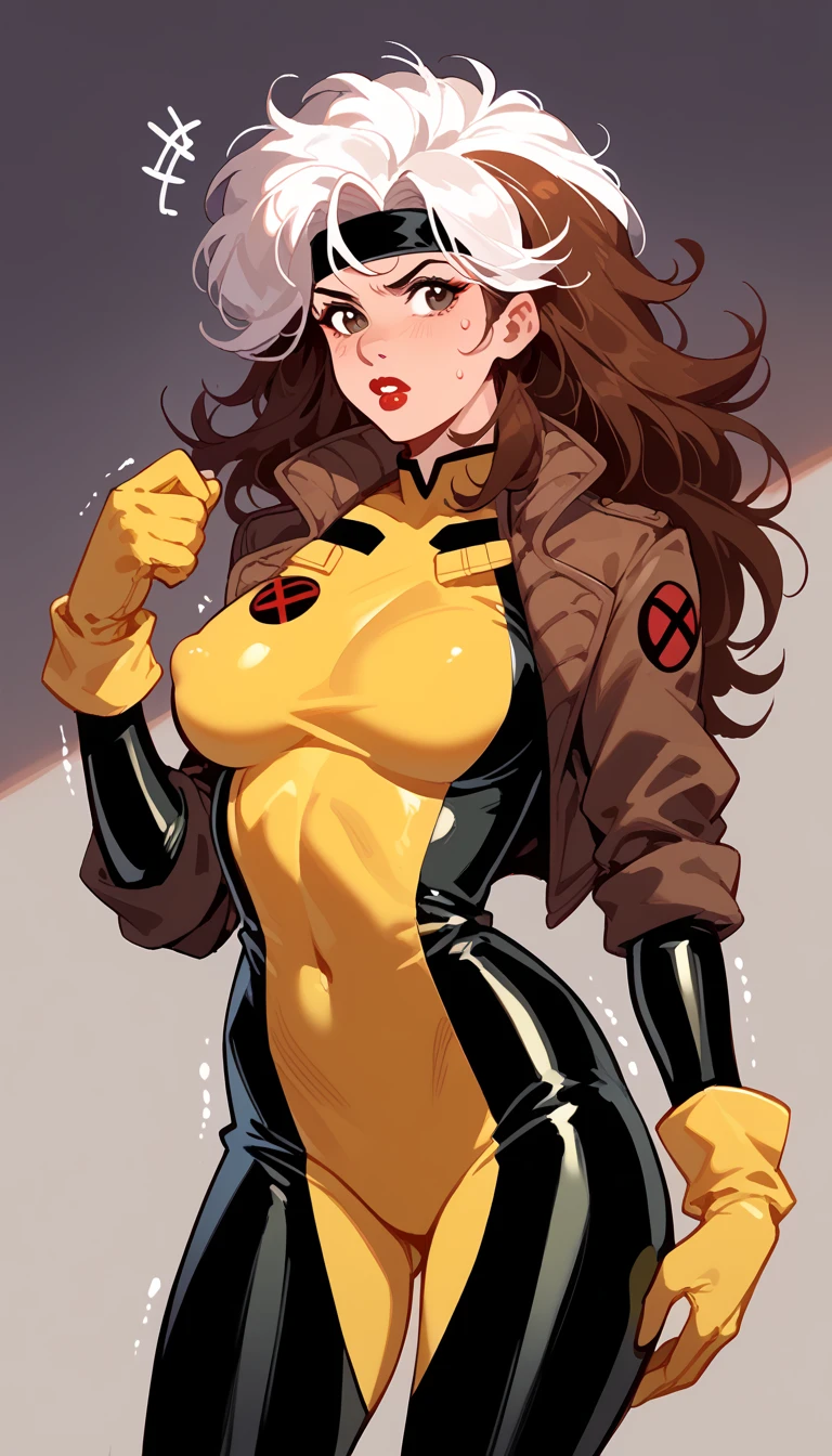 rough oil painting, anime style, girl, wide hips, slim hourglass figure, narrow waist, elf desert renegade lord , , kitsune mask,matte beige hair, Feathered Hair,hair bobbles, (dark skin:1.3), small breasts, slim figure, forehead-to-forehead, moonless night, gradient background, in a alien locker room, bombshell hair, matte auburn hair, Ringlet Curls,short bombshell hair, indian style<lora:EnvyRoughOilXL01v11-prodigy-batch6-000006:1>