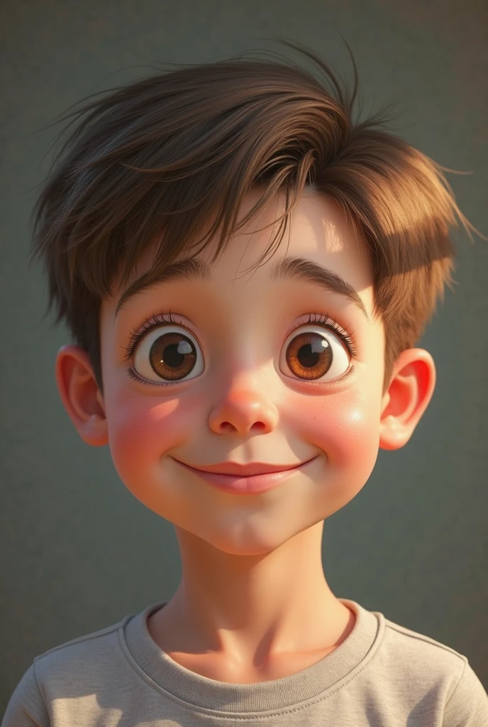An eight-year-old boy, Tez blanca, eyes the color of honey, Freckles in the face