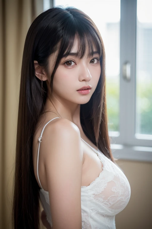 (((32k,High detail,High definition、masterpiece,Attention to detail,Esbian all over,solo))),RAW Photos & Realistic atmosphere,Beautiful deep blue eyes,Mouth details,Glossy lips,Fine eyebrows,With soft white skin that shines in every detail、Detailed eyes、blue eyes,Very beautiful eyes,Detailed lips、Very beautiful face,Very well-formed face、A vivid face,Beautiful, shining lips, Realistic Young Gravure Idol, Very beautiful school girl, , Young Sensual Gravure Idol, Young Gravure Idol, Beautiful and cute adult16 years old ,The whole body is wet,Dripping,Blushing,Very beautiful, Sexy and classy16 years oldの女の子,Medium-long brown shiny hair,Wet hair,dripping water,Dripping,(Looking into the camera:1.4),(darkness,Very dark,Use a flashlight to illuminate an object in a dark classroom:1.7),(Sexy,Healthy and toned body,High Detail High Vision High Vision Japan HDTV Black HDTV High Vision Black High Vision Black High Vision High Vision Black High Vision High Vision Uniform,well-shaped chest of medium size,,,Mature Body, I'm so anxious I feel like crying,Watery eyes,Cold Smile,Glare,Glare's face is beautiful too,High Resolution Arm,,High Resolution Finger,:1.5),(The chest of the uniform is open,Wearing a classy uniform in black and red、Wearing black pantyhose and sexy legs、She is standing upright, shyly lifting her skirt.:1.7)、Completely naked