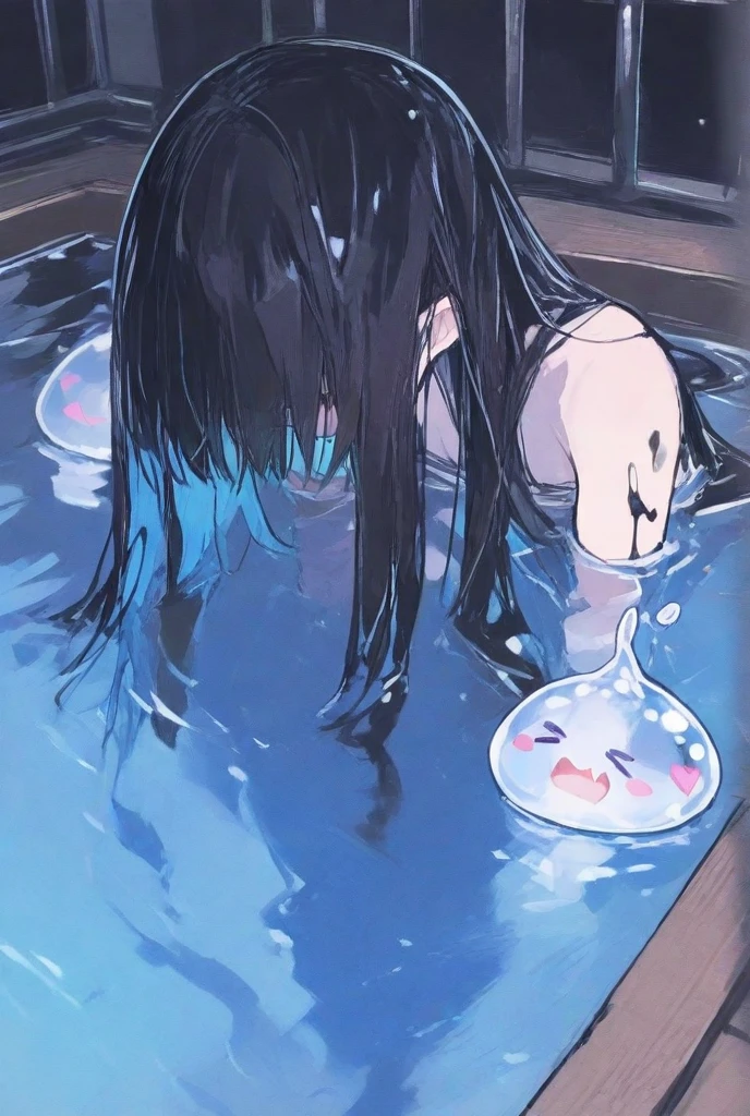 ultra detailed,(((1loli))),((nsfw)),((nude)),((lying)),((armpit)),((very long hair)),((black hair)),((tears)),((surprised)),(((cum on hair))),(((excessive cum))),((cum in pussy)),((vaginal,sex)),((cum drip)