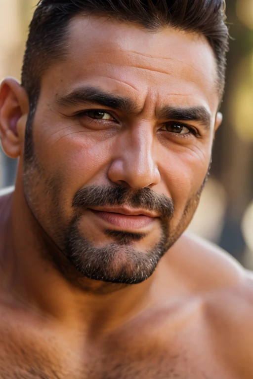 35-year-old Latino man with a well-trimmed beard and fade