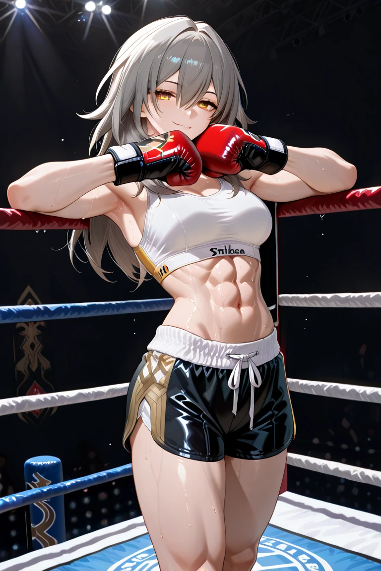 (masterpiece:1.2), florence nightingale \(fate\), white shirt, boxing shorts, boxing gloves,  <lora:Florence Nightingale:0.8>