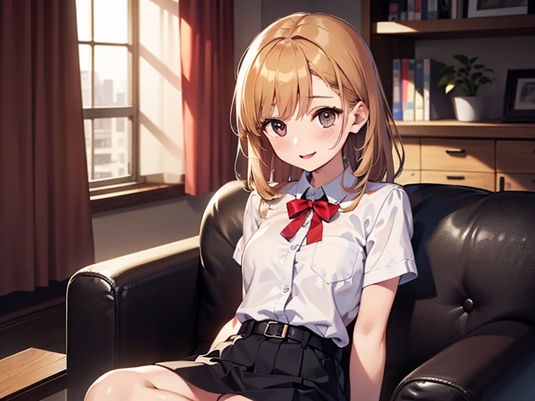 Yowatanabe, Mr.. Watanabe, short hair, blue eyes, brown hair, smile, happy smile, smile, Open your mouth,OL, Red glasses, end, black suit jacket, collared jacket, White dress shirt, Collared shirt, Neckline, button, strap, ID card on the neck, Black pencil skirt, Black Pantyhose, Stiletto heels,sitting cross-legged on a chair,There is a computer on the table,touch typing,interior,As if your whole body is in the illustration,Daytime,快晴
break indoors, office,
break looking at viewer, (Cowboy Shot:1.5),
break (masterpiece:1.2), highest quality, High resolution, unity 8k wallpaper, (shape:0.8), (Fine and beautiful eyes:1.6), Highly detailed face, Perfect lighting, Highly detailed CG, (Perfect hands, Perfect Anatomy),
