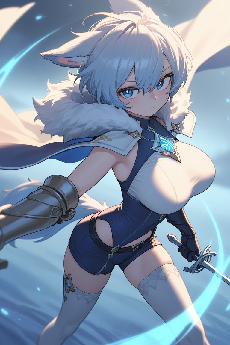 armored bunny girl, with white hair, masterpiece, holding a curved sword, royalty, exquisite.
(Masterpiece, Hypermaximalist, Maximalism, Best Quality, 8k, Highres, Absurdres, 4k, High Quality, Ultra High Res, Highest Quality, Ultra Detailed, 8k Uhd, Realistic, Highly Detailed, Ultra-Detailed:1.0),
(Cinematic Lighting, Hdr, Raw Photo, Sharp Focus, Photorealistic, Realistic:1.0),