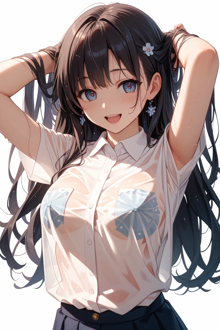 girl Summer clothes School detailed Dramatic lighting Matte texture Shallow depth of field pixiv style High angle shot Wide angle Anime guy naked、nude、sporty、Genitalia emphasis、Lying in bed、Spread your legs、Dark Room、nude、Lying on your back、Lie completely、blazer、Long socks、Long Hair、Showing off her beautiful pussy、Beautiful nipples、Embarrassing、blushing、Short、Childishness、Shaved pubic hair、Spread your legs