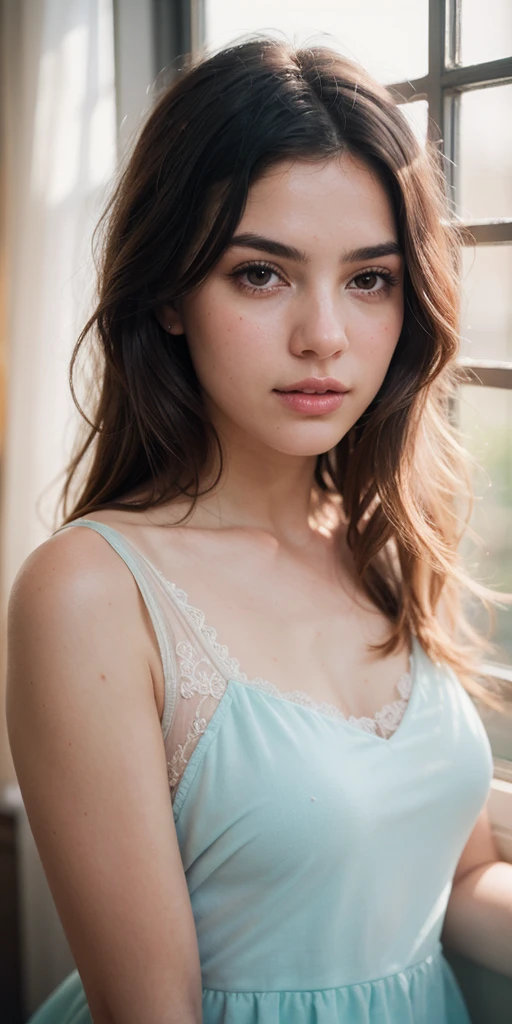 Cute beautiful sexy European light-green-eyed brunette, 22 years old, 

showing of expensive black dress, high heels, castle, full body shot,

perfect hands, tiny waist, very detailed, innocent face, face-length 1.3 times the face-width, almond-shaped eyes, squared face-shape, high cheekbones, naturally wavy hair, light-green eyes, high-res, masterpiece, best quality, intricate details, very detailed, sharp focus, detailed skin, realistic skin texture, texture, detailed eyes, professional, 4k, charming smile, shot with Canon, light depth of field, Kodak Vision color, perfectly fitting body, extremely detailed, photo_\( ultra\), photorealistic, realistic, post processing, maximum details, roughness, real life, ultrarealistic, photorealism, photography, 8k UHD, photography
