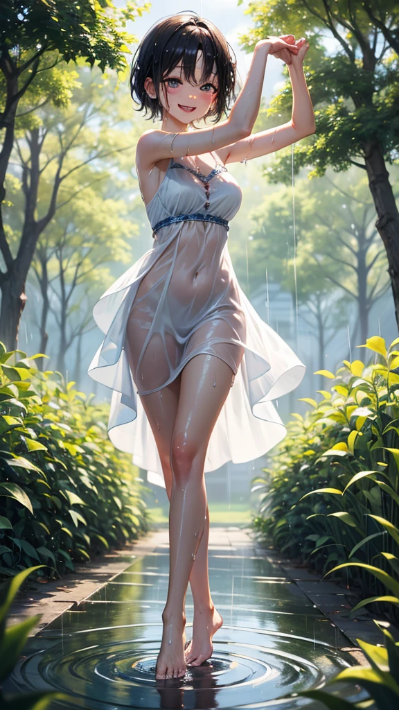 1female,3 years old,bit girl,Small loli,smallunderboob,Pornographic exposure, 独奏,(Background with:bamboo forrest,lotuses,lotus flower,exteriors,Lotus pond) She has short silver-white hair,standing on your feet,Sweat profusely,drenched all over the body,seen from the front, hair straight, mostly cloudy sky,(((tmasterpiece),(Very detailed CG unity 8K wallpaper),best qualtiy,cinmatic lighting,detailed back ground,beatiful detailed eyes,Bright pupils,Black eyes,(Very fine and beautiful),(Beautiful and detailed eye description),ultra - detailed,tmasterpiece,)),facing at camera,A high resolution,ultra - detailed),revealing breasts,Bare genitalia, Bulge,legs are open,Raised sexy,Camel toes,Flushed complexion,Open-mouthed,frontage,elementary student,Head flower(Wearing a revealing loli dress,Slave girl collar)Full body photo,Show shoes
