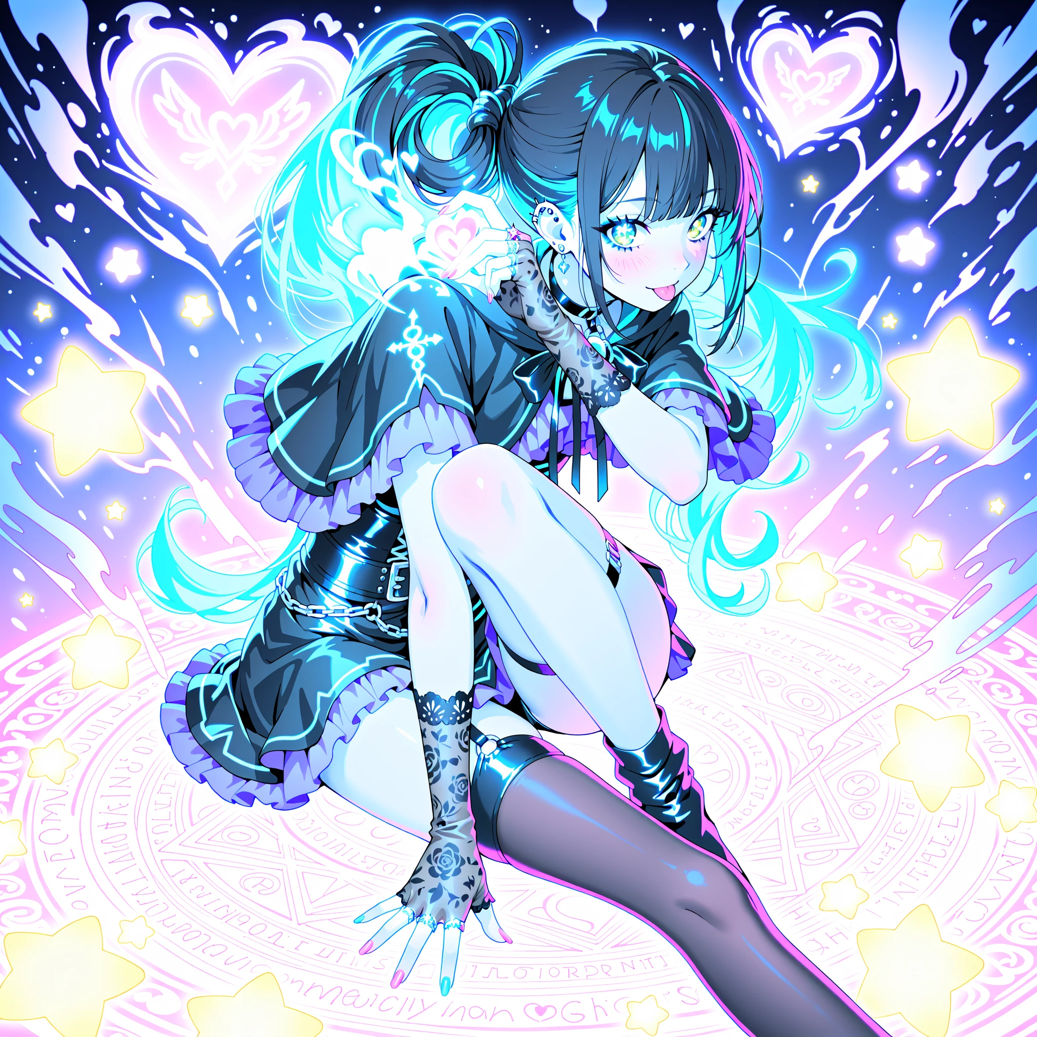 Art station original character, (realistic:1.5), (masterpiece, best quality, highres:1.2), (ultra_detailed, 4k, UHD:1.2), (pixiv:1.1), perfect body,
luluca \(epic seven\), heterochromia, v, lotus, ahoge, navel, 
mksks style, wral