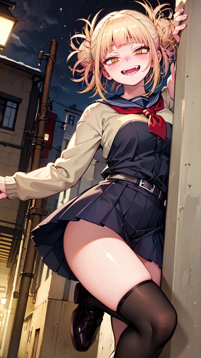 there is a cartoon female in white standing with her hip sticking out, 1girl, solo, braid, twin braids, Blonde hair, ass, RED eyes, long hair, blush, smile