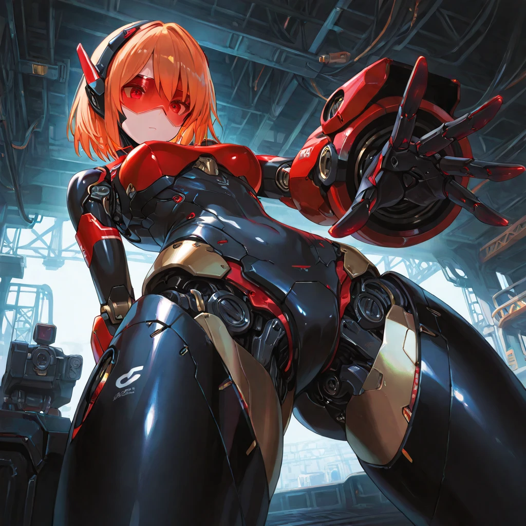 best quality,4k,8k,highres,masterpiece:1.2),ultra-detailed, extremely detailed eyes, extremely detailed body, (large masterpiece digital art), (detailed manga illustration), (detailed line art), ((perfect anatomy)), high quality, expressive eyes, full body, tall girl, detailed face, beautiful face, perfect face, breasts, cleavage, gloves, A photograph of mid-twenties Japanese female android made of shiny white and silver translucent glass and plastic, geisha makeup and hairstyle, silver metal internal body mechanisms, dynamic pose, flowing organic construction, glowing golden circuitry, colorful neon trim, glowing circuitry, neon trim, depth of field focus f/2.8, art by H.R. Giger, Greg Rutowski, bodysuit, thick thighs, toned, emblem, cinematic lighting, dynamic lighting, 4k resolution, dynamic pose, weapon, energy weapon, cover, mecha musume, fortified suit, mechanical parts, headgear, robot joints, bodysuit, deva battle suit, gloves, Atey Ghailan, Jeremy Mann, Greg Manchess, Antonio Moro, trend in ArtStation, trend in CGSociety, Intricate, High Detail, Sharp focus, dramatic and photorealistic painting art by Midjourney and Greg Rutkowski, Jeff Bridges, ((cartoon style)), Marvel Cinematic Universe style,