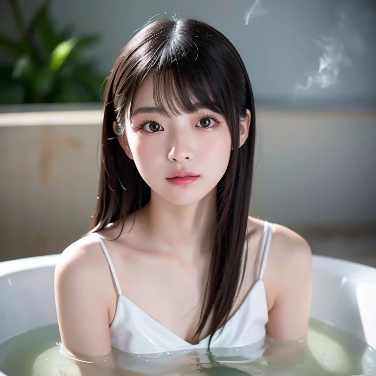 HD8K，14 year old girl from China，Luxury villa bathroom inside，Delicate skin、Delicate texture，Delicate and bright black eyes，close-up all over the body，Inside the bathtub，Wet temptation，Ultimate detail，Delicate portrayal。