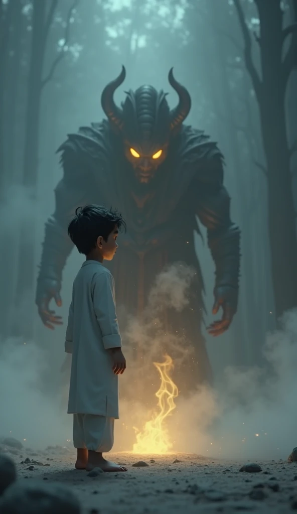I want the character to look small, inferior but has an aura of being determined to kill the king of the gragons