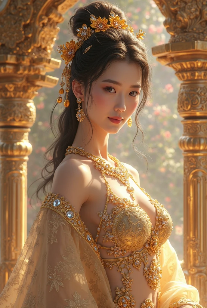 real photo,A Perfect masterpiece,Asia'best woman,bertha,a woman full of charm,The most Perfect female face in the world,顶级supermodel body,Short bright blond hair,,Clear hair,Pay close attention to the texture of your hair(Premium hair details:1.1)Beautiful and delicate eyebrows and eyelashes,big 눈,light brown eyes,sexy red lips,Perfect lip shape,clear skin texture,moist skin(Advanced facial details:1.1)The face of a Perfect goddess,korea'best supermodel,supermodel body,golden ratio figures,big breasts and thin waist(tight little waist)big (Perfect )Put your ass up(Perfect 엉덩이)beautiful bridge(form)(Premium body details:1.1)The face of a Perfect goddess,korea'best supermodel,supermodel body,golden ratio figures,Nude woman,Golden body,photorealistic Perfect body,covered in gold paint,Painted entirely with realistic gold leaf paint.,glowing skin,Golden Goddess, shiny body, golden halo,inside,ancient egyptian palace,decorated room, Golden Noble Room, colorful light, gold interior, treasure,expensive paintings, Gold Leaf Series,full body shot, Art photo of a woman with gold leaf paint,Kim Fannu korean top model works,High-quality work