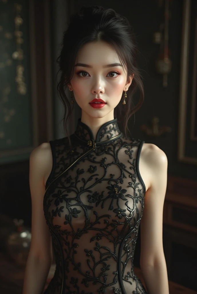 8k, Ultra-high resolution, Highest quality, masterpiece, 三分割法によるphotograph,Surreal, photograph, 1 Girl, (16 years old:1.3), pretty girl, Cute Face, Beautiful eyes in every detail, 細かくdetailedに,masterpiece,One Girl:1.2,Japan Female Teachers,extream close up,sad,streaming tears,Black short hair,Messy bun hair,(black suit:1.3),Nun's clothing,(印象派の美しい少女のPortraiture), (Gray background:1.3),(Impressionist light and colour),Gothic Girl , (One-piece suit, Embroidery lace,  Sexy Embroidered Mesh Pantyhose Gloves),Realistic Skin, Perfect and beautiful face ,完璧でCute Face, Skin with attention to detail, Perfect limbs、Narrow waist,Looking at the audience,(((Ideal body type))),A cup small breasts :2,Portraiture:2,Perfect ???????,鮮明なdetailed,detailed,Surreal,Light and shadow,darkness