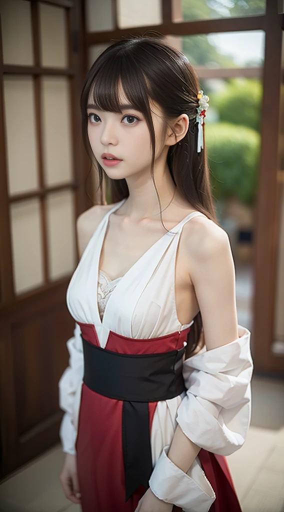 8k, Ultra-high resolution, Highest quality, masterpiece, 三分割法によるphotograph,Surreal, photograph, 1 Girl, (16 years old:1.3), pretty girl, Cute Face, Beautiful eyes in every detail, 細かくdetailedに,masterpiece,One Girl:1.2, Japan Female Announcer,extream close up,disgust,Long black hair,Pulled back hair,(Dressed in medieval European clothing:1.3),(印象派の美しい少女のPortraiture), (Standing in a medieval European square:1.3), (After the Rain), (Sunset reflection), (Impressionist light and colour),Realistic Skin, Perfect and beautiful face ,完璧でCute Face, Skin with attention to detail, Perfect limbs、Narrow waist,Looking at the audience、beauty,Long neck,clavicle,(((Ideal body type))),A cup small breasts :2,Portraiture:2,Perfect Anatomy,鮮明なdetailed,detailed,Surreal,Light and shadow,darkness