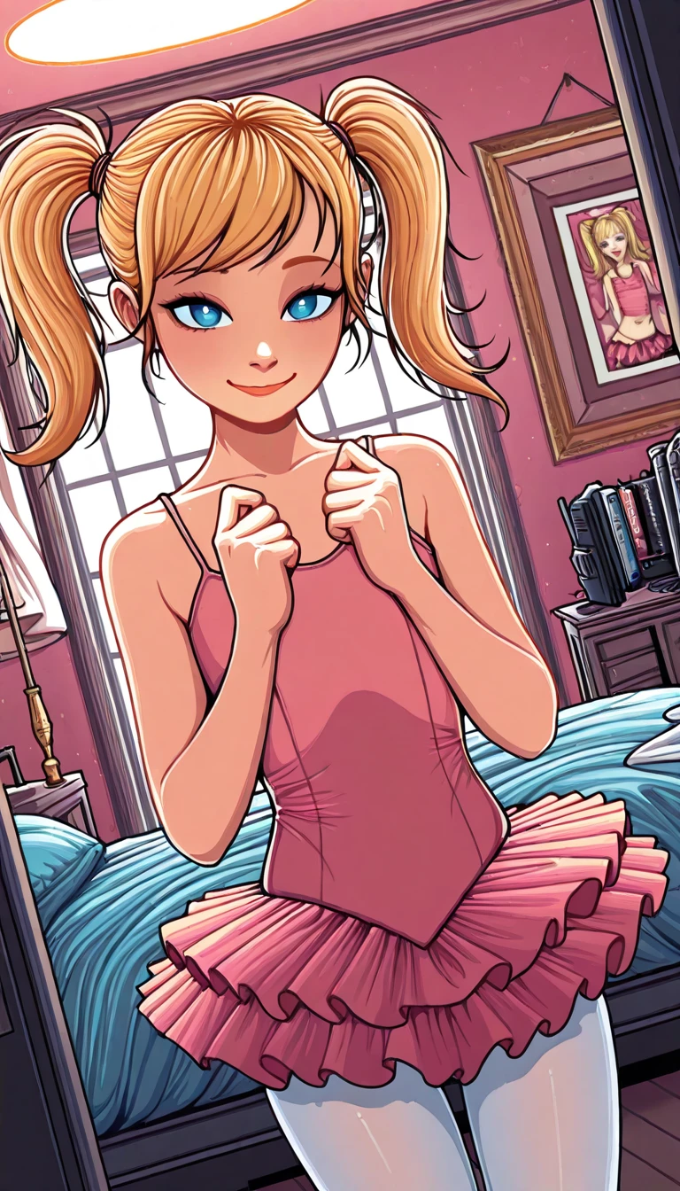 Teenage bunny girl dirty room at night, retro old pink bed, bras, panties, underwear scattered, PlayStation 5 and controller, PC and monitor, bunny art on display monitor, window, pink and blue light entering the room, junk food, cup noodle and DRINK jars and cans are scattered, trash cans are overflowing. The walls are bare with cables and wiring, only the appliances are futuristic, sparkling dust is flying around the room, night, HD, 8K, masterpiece, real ,((dildoridingback)),from behind,she is on dildo riding it