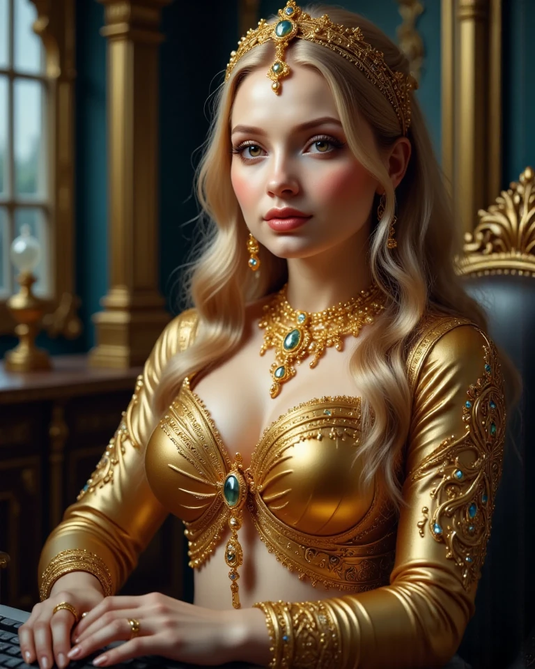 ultra realistic professional full body camera (((sleeping in golden imperial couch, silk lace dress and gold leaf crown, tiny breast))) (photo 1028k qhd) by (James C. Christensen:1.2|Jeremy Lipking:1.1), (Dittmann Anna:0.3), (jiner:0.3), (mise au point nette:1.3) lndswgnr,High detail, instagram top model,blonde hair, beautiful detailed baby blue eyes, k eyes,(eye makeup:1.2) sleeping Pose of the Instagram model, perfect button nose, attractive lip shape has an upper-to-lower lip ratio of 1:2, perfect ivory skin confiant, (((anatomycally perfect 25 old ladie hand,finger, nail))),fille en forme Fille maigre et sexy, breast:1.2, anatomie parfaite, Perfect symmetry:1.2, Realstic position, realistic and gorgeous face:1.2, perfect face, highly detailled, happy, confident, ighting cinematic, Lighting scene, soft lights, instagram standing pose (((baby blue eyes,, Fille maigre et sexy, breast:1.2 perfect charming face, attractive lip and nose, A lady in a blue dress sits on a chair, ornate flowing robe, Wear luxurious silk robe, Fascinating and alluring, beautiful oriental woman, Oriental Fantasy, Silk dress, Gorgeous noble robe, Beautiful Chinese model, Wearing gorgeous silk clothes, Sexy dress, silk robe, wearing silk robe, Beautiful silk dress, flowing robe, cheongsam, gold Silk dress.
Masterpiece, ultra detailed, realistic, photo realistic, high detail RAW color photo, professional photograph, extremely detailed, finely detail, lens flare, Dynamic lighting, 8k, RAW Photo, Best High Quality, Masterpiece: 1.2, ultra HD: 1, High Detail RAW Color Photo, Pro Photo, Realistic, Photo Realistic: 1.5, Live Photo, Super detailed, Masterpiece, Real Skin, Realistic Skin, Realistic HD Eyes, Highly detailed Eyes, Perfect Eyes, Perfect face, Perfect fingers, extremely detailed face, extremely detailed eyes, extremely detailed skin, perfect anatomy, tiny breast