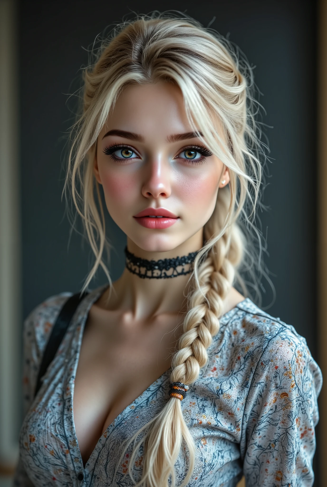  [Style: "masterpiece, realistic, (photorealistic Realism), ultra-detailed, Hyper high resolution" - "(Hyper quality, intricate ultra-detailed digital art)"](Key Directive: - ("The priority is the anatomical accuracy and texture of the materials" - "Ultra-sharp human eyes with biological accuracy") "{Eyes:(acid-resistant terminology)(macro-details:1.3): Moist corneal surface(visible aqueous layer:1.2)Hyper-detailed iris stroma ((brown:1.3) with gold flecks) Precise limbal ring (slightly neons pigmentation:1.25)Pupil micro-texture (irregular edge authenticity:0.9) * Vasculature in sclera(subtle red veins radiating from limbus)" - "Lashes: blue individual synthetic fibers (crosshatched roots:1.2,clump-free separation)" | Hair: "white braid with split-end realism(neon light diffraction patterns)" | Pose: "combat-ready stance (plausible spinal twist)" Technical Specs:(Optics: - "Zeiss Otus85mm f/1.4 lens(eye refraction calculations:0.66)" - "Shutter Speed:1/500(freeze eye micro-movements)" - "Focus Stacking:7-point coverage on iris plane") (Post-Processing: - "Frequency separation for skin vs eye details" - "Selective sharpening: eyes180%,hair120%" - "Denoise: luminance20,color35(retain corneal speculars)")(Avoid: "pupil distortion, uncanny valley asymmetry, plastic-like wetness") a fairytale-like picture , beautiful princess님, full body photo, A well-drawn fairy tale, beautiful princess, , a fairytale-like picture , Detailed description, A well-drawn fairy tale, Vivid expression , Detailed facial features, Luxurious Outfit, colorful jewelry, graceful posture, Fantastic Backgrounds, magical atmosphere, Sophisticated contrast treatment, Detailed texture expression, Precision drawn with expert craftsmanship, Vibrant colors, Detailed texture expression,(Rendering engine: "Unreal Engine 5 path tracing, 16K texture maps") Anisotropic Filtering,Maximum Sharpness and Sharpness,Albedo and Specular maps,Surface Shading,Precise simulation of light-material interactions }