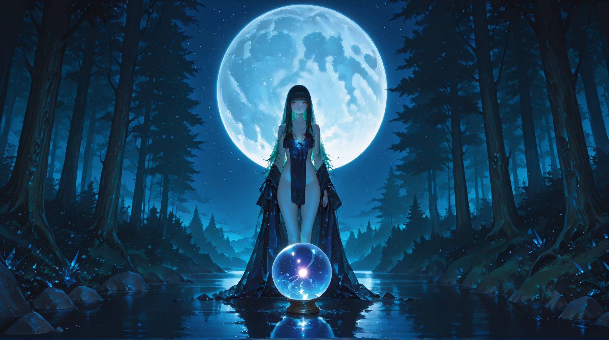 4K quality night virus anime nature wallpaper、Sexy beautiful woman without a body、let's go