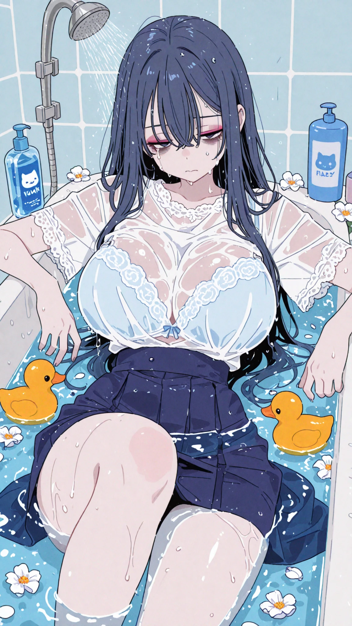 Cartoon, Magazine cover, Loli, 1girl, Naked, Buttpussy, spread pussy, cum