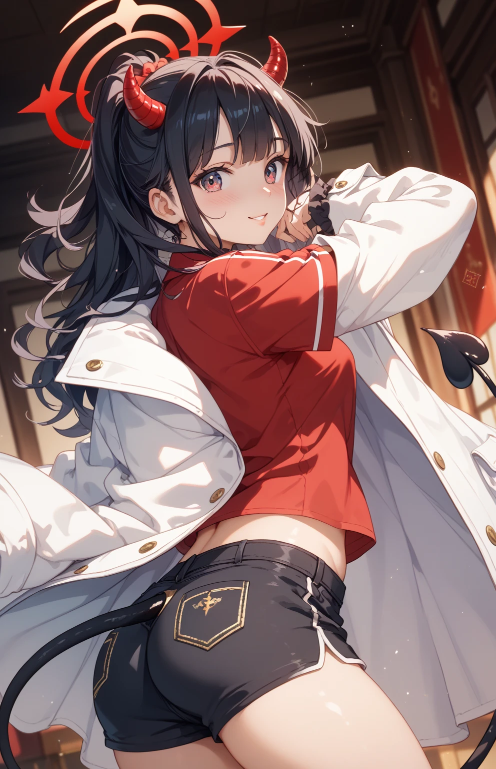 (from below:1.2),(from side:0.9), ((Face)), (Close-Up:0.4), (RAW photo:1.2), delicate and beautiful, wonderful, Fine detail, official art, huge file size, Ultra-detailed, very detailed girl, very detailed eyes and face, Bright on the face、Photorealistic perfect body、Ultra-high image quality、Ultra-high realistic image quality,(with sparkling eyes and a contagious smile),(her thin pubic hair:1.4),(Japan Gal:1.3)、(Teenage face:0.8)、Black miniskirt,garters,(twin)、(medium-breasted:1.2)、(cleavage of the breast:1.0)、(Gravure Pose:1.4)、(Cowboy Shot、Thigh up:1.0)、Waist slender、(bangss)、(platina bronde hair color:1.1)、(voluminous curly hair:0.3)、(long hair:1.2)、(good lighting)、A smile、Gal Style Makeup、Gal style earrings、Gal style bracelet、(Gal style long necklace),happy smile, smiling,((Very happy smile))、Show shoulders、Complex patterns and transparent materials, Emphasizes her charming silhouette,famous cafe background in italian,open mouth, looking at viewer,