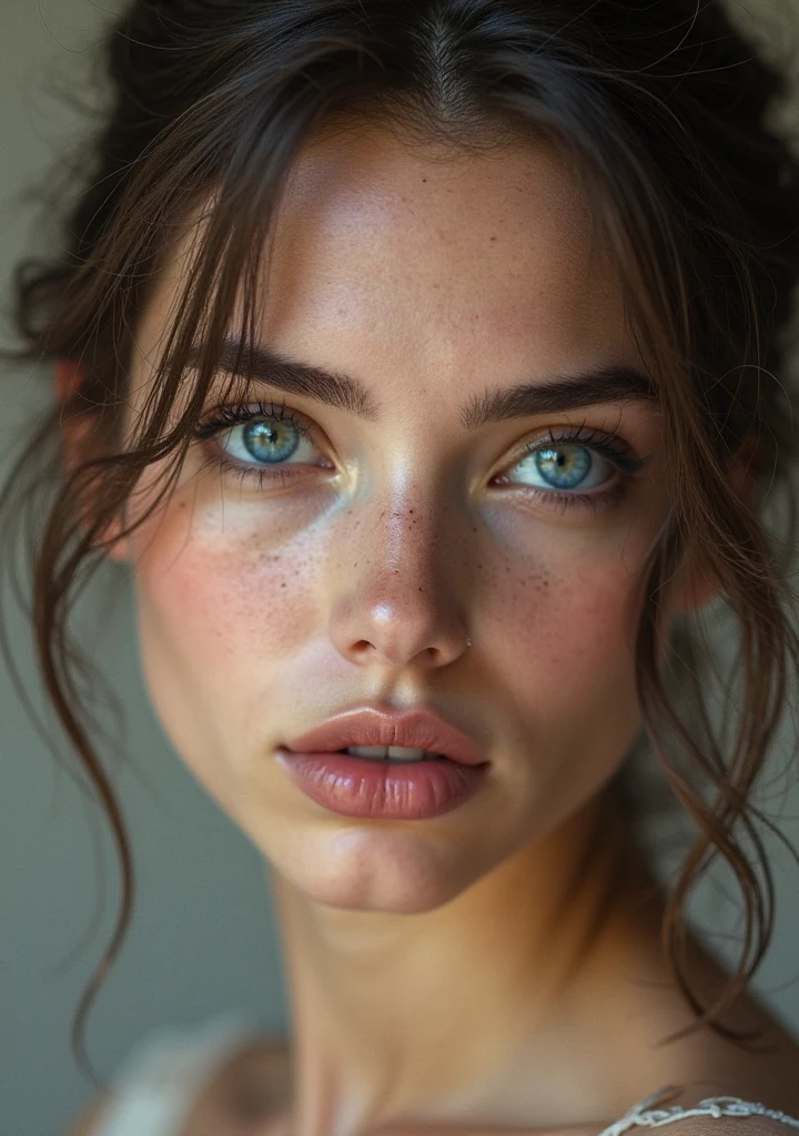 arafed, femme latina , à, vêtements noirs, fille sexy aux yeux bruns, portrait sophie mudd, cheveux bruns et grands yeux, selfie d&#39;une jeune femme, Yeux de chambre, violette myers, sans maquillage, Maquillage naturel, regarder directement la caméra, Visage avec Artgram, Maquillage subtil, Superbe photo du corps entier, dans la chambre, clivage
