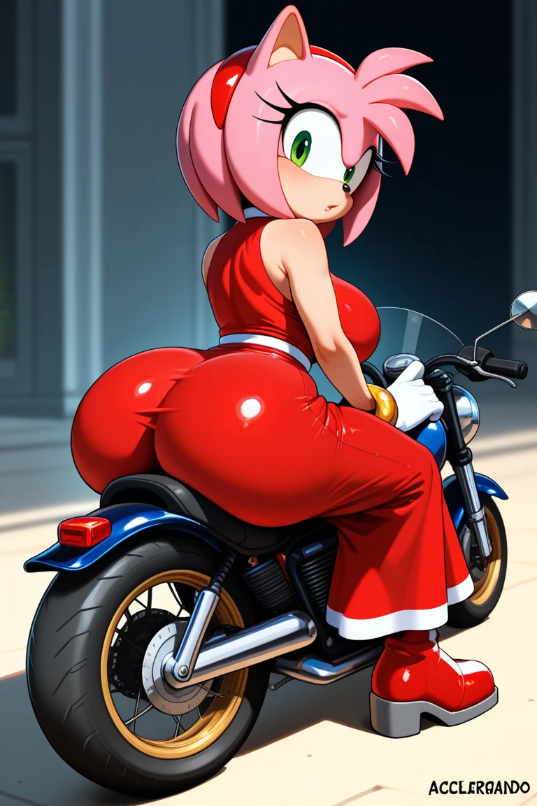 Code Geass, Kallen Kozuki, 1girl, (((bimbo))), puffy lips, painted lips, thick lips, wide hips, thick thighs, big breast, huge ass, revealing cleavage, erotic, Smile face, bubble butt, camel toe, Breasts, Red suit, laying on car hood
