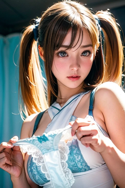 masterpiece、1 beautiful girl、Fine Eyes、smile、Puffy eyes、highest quality, 超High resolution, (reality: 1.4), Cinema Lighting、Japanese、Asian Beauty、( Expose:1.4)、(Intense sex scenes:２)、、(足を広げておまんこのExpose:1.5)、、(orgasm:1.5)、(A large amount of sperm overflowing:1.2)、(trembling:1.3)、

 、so beautiful、Beautiful Skin、Body facing forward、close up of face、upper body close-up,(超reality的な)、(High resolution)、(8k)、(Very detailed)、(美しくFine Eyes)、(Very detailed)、 (wall-)、Detailed face、Bright lighting、Professional Lighting、Looking at the audience、Look straight ahead、Diagonal bangs、Perfect cosplay,masterpiece, highest quality, close, Face shot, Looking at the audience,
Super Creek \(umamusume\), smile, Put your hand on your cheek, 
Blue scarf, Removed sleeve, 肩をExpose, O-ring, Clothing cutouts, Wrist cuff, Scrunchie, Straps to be placed between the breasts, Handbags, Shoulder bag, Blue clothes, White Skirt, zettai ryouiki, Thigh-high boots,