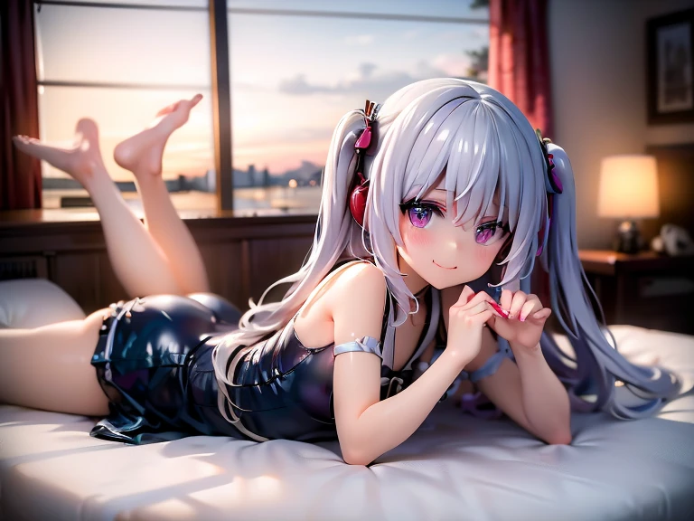 、Tank top、mini skirt、White Hair、Fluffy long hair、Red eyes、Cat's eyes、Luxurious and bright dresses、fellatio,