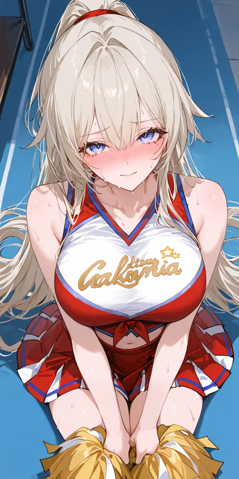 a cartoon image of a woman in a cheerleader outfit, top rated on pixiv, at pixiv, perfect white haired girl, extremely detailed artgerm, popular on pixiv, anime cover, pixiv 3dcg, seductive anime girl, rossdraws and jazza, pixiv contest winner, pixiv, rossdraws 2. 5, 8k