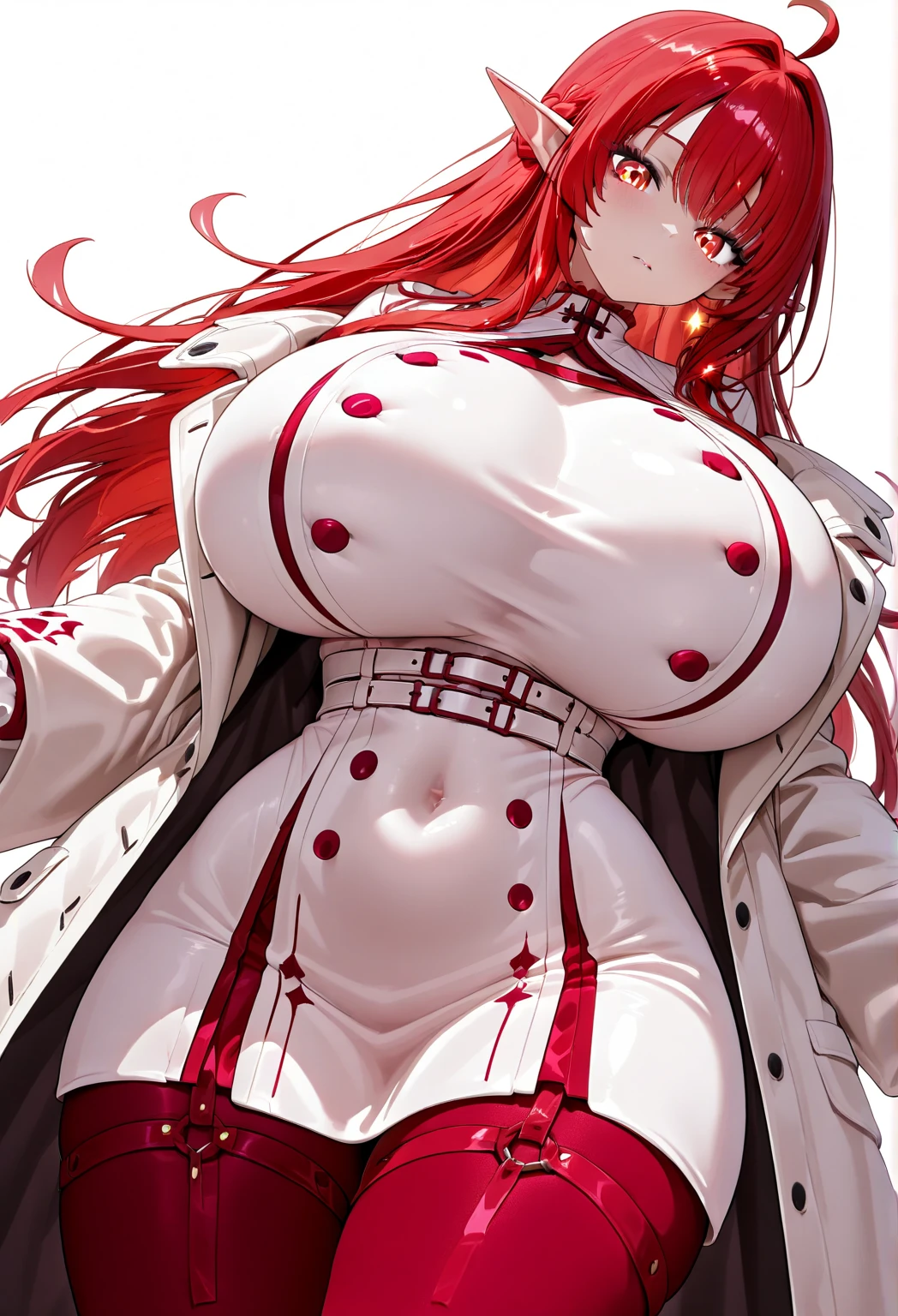 Pregnant women, Very tough, Deep and tight crotch, length, Bright red straight hair, Very dark gothic makeup, Wearing a tight black ripped leotard, A long black coat with large rips(Off the shoulder), Mature Woman, Mom Type, Mom Type, Very large breasts, Redhead beauty, Cyberpunk City Background, (Dynamic pose), Green headband, Perfect body, Sensual Appearance, Curvy Model, Very plump body, Sensual body, Plus Size Women, Attractive plus size model,length, Bright red straight hair, Very dark gothic makeup, Very large breasts, Very tough, Deep and tight crotch, Very large breasts, Very large breasts, Very large breasts, Very large breasts, (Dynamic pose), Pregnant women,