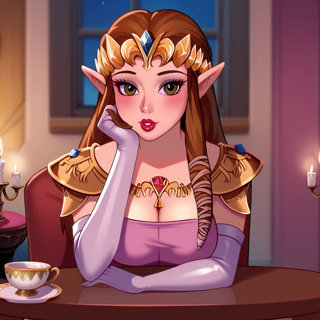 Anmie style picture, princess zelda is the main course for dinner