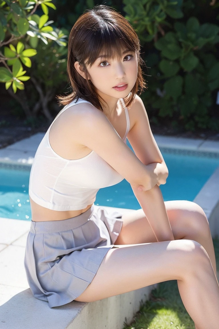 (Realisticな、Realistic:1.37)、(8K、RAW Photos、Highest quality、masterpiece:1.2)、Very cute woman、Very detailed、Physically Based Rendering、Ultra-high resolution、Kodak Vision Coloured と Arricam LT カメラ、Bokeh Depth of Field、Sharp focus、(((Correct Anatomy:1.2)))、(masterpiece, Highest quality:1.5), (ultra detailed 8k cg:1.4), (hyperRealistic:1.25), (PhotoRealistic:1.25), (Realistic:1.4), Cowboy Shot, (View behind:1.2), (From behind:1.4), (smile1.3),
Beautiful Japanese Women, 19 years old, Supermodel, Japanese Idols, (smile), Sweaty skin, (On all fours:1.5),On my knees、High leg swimsuit