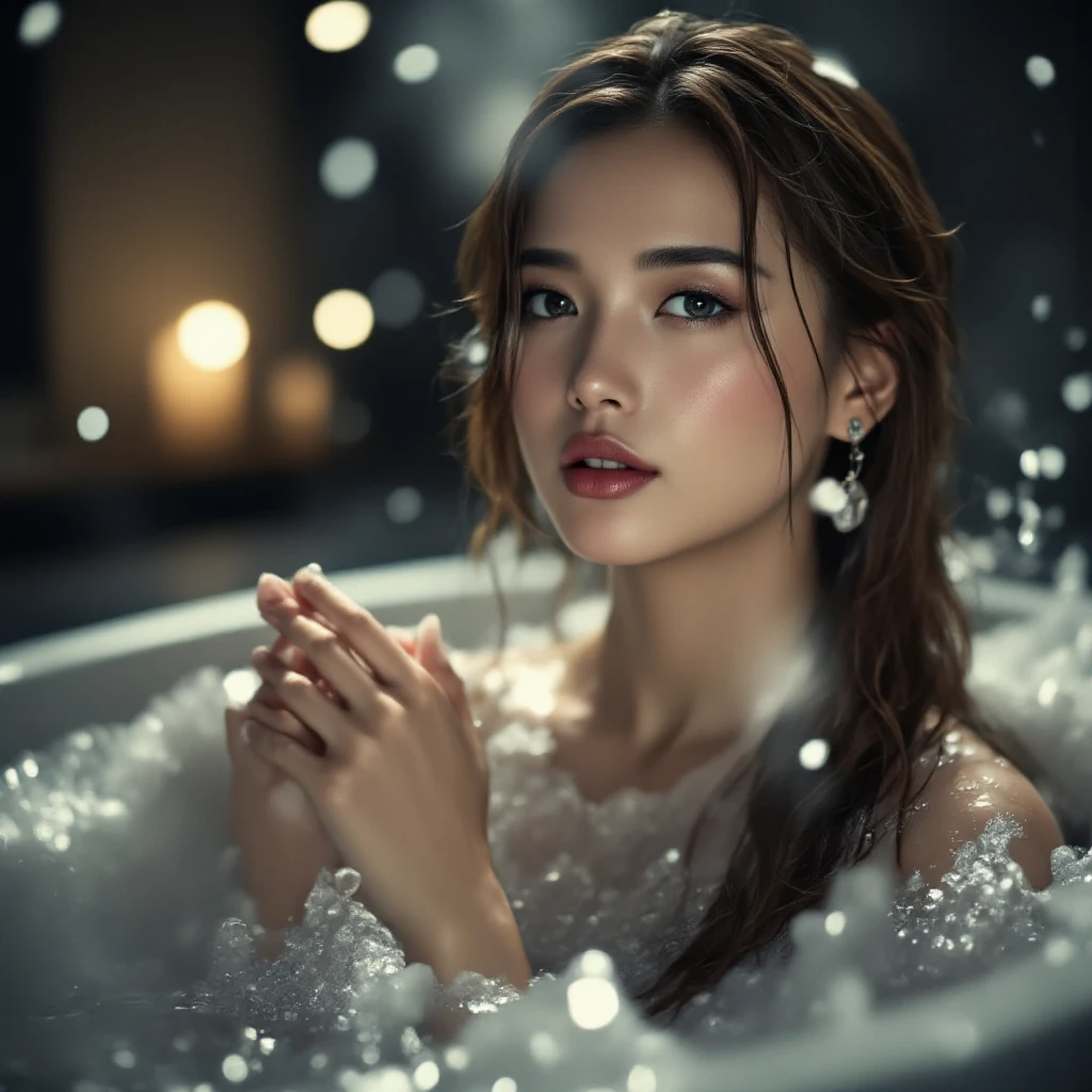 ((Masterpiece in maximum 16K resolution):1.6),((soft_color_photograpy:)1.5), ((Ultra-Detailed):1.4),((Movie-like still images and dynamic angles):1.3). | (Macro shot cinematic photo of a glowing aromatic candle in a fancy bathroom), (aesthethic scented candle), (dim background), (macro lens), (illuminate), (luminous object), (candle glass), (shimmer), (fancy bathroom), (aromatic flower), (visual experience),(Realism), (Realistic),award-winning graphics, dark shot, film grain, extremely detailed, Digital Art, rtx, Unreal Engine, scene concept anti glare effect, All captured with sharp focus. | Rendered in ultra-high definition with UHD and retina quality, this masterpiece ensures anatomical correctness and textured skin with super detail. With a focus on high quality and accuracy, this award-winning portrayal captures every nuance in stunning 16k resolution, immersing viewers in its lifelike depiction. | ((perfect_composition, perfect_design, perfect_layout, perfect_detail, ultra_detailed)), ((enhance_all, fix_everything)), More Detail, Enhance.

