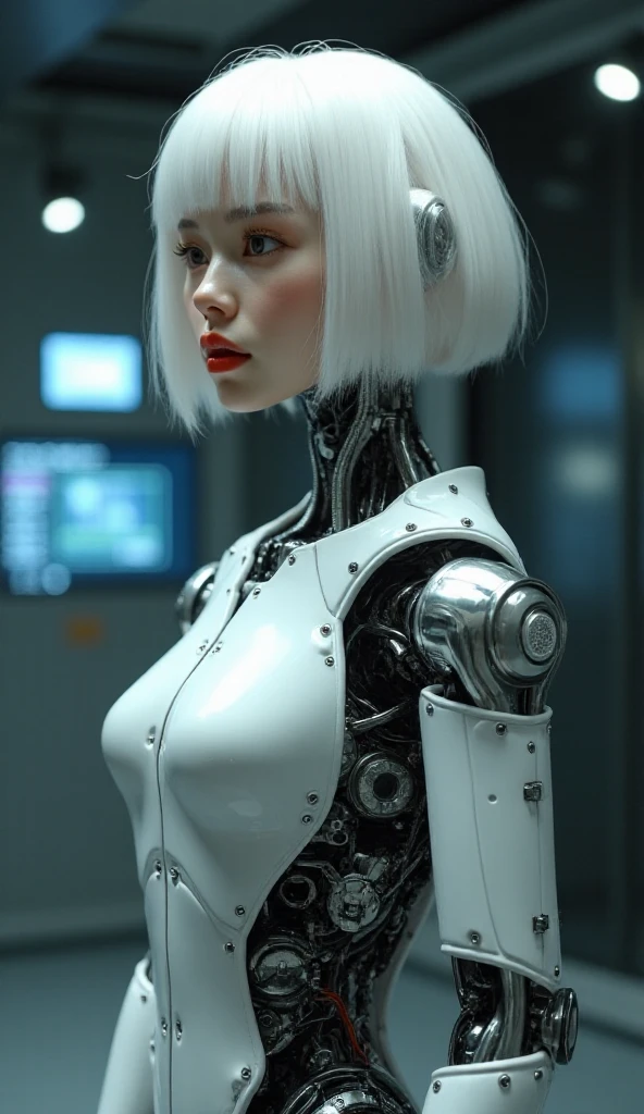 albino with robotic left arm