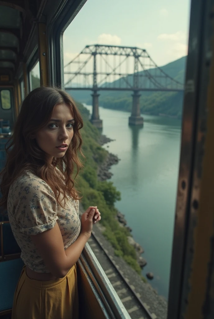 A train,riding through a vibrant countryside,sunlight streaming through the windows,romantic scenery,old-fashioned steam engine,clouds of smoke,puffs of steam,tunnels rushing by,the sound of wheels on tracks,passengers in period costumes,excitement and anticipation,dreamlike atmosphere,soft focus effect,artistic brushstrokes,rich color palette,warm tones,morning sunbeams,glowing landscapes,majestic mountains,rolling hills,lush green fields,flower-filled meadows,flowing rivers and streams,sunflowers swaying in the breeze,birds flying overhead,happy faces,laughter and chatter,adventure awaits. (best quality,4k,8k,highres,masterpiece:1.2),ultra-detailed,(realistic,photorealistic,photo-realistic:1.37),HDR,UHD,studio lighting,ultra-fine painting,sharp focus,physically-based rendering,extreme detail description,professional,vivid colors,bokeh,portraits,landscape.