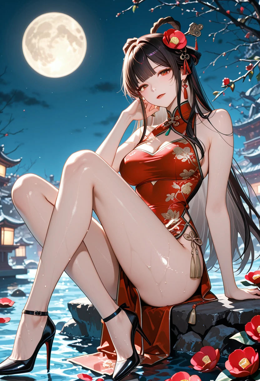 Yuechan superb cheongsam bare legs cold and colorful --auto