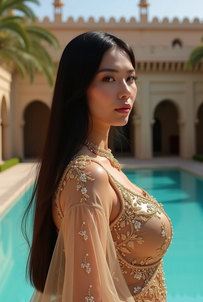 best quality, masterpiece, photo realistic, intric~toe details, RAW photos, Photon Rendering, octane rendering, absurd, very detailed, detailed face, detailed skin, trending on artst~toion, 8k masterpiece, cinem~toic lighting, ( (1 woman)),((alone)),((looking for_~to_viewer)),Trends in CG Society,visual artist,((black long hair)),((Beautiful woman)),(laugh),sexy 원피스, good,((Egyptian pyramids)),((sexy)),바람to 날리는 머리카락, ((flowing hair)),happy,Fashion Magazines, 