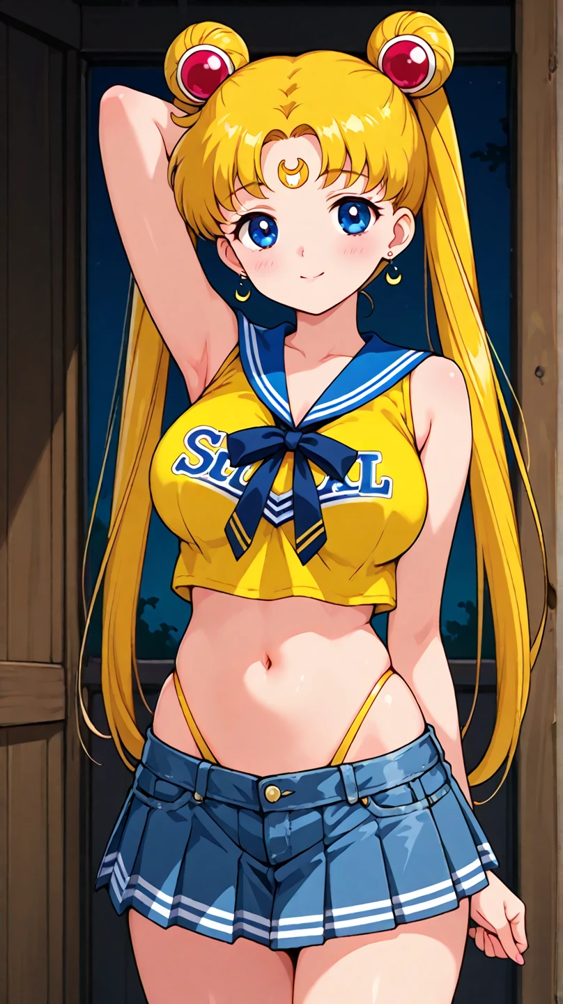 Obra maestra,Mejor calidad,1 chica,(Pelo lacio:1.3),((hands behind the back)),Suite Sailor,pantalones cortos blancos debajo de la falda,gale,(pechos medianos),(pantys),ojos kawaii,ojos detallados,Piel detallada,apoyarse contra la pared,piernas cruzadas,cinematic lighting,Profundidad de campo, naked tits, nude tits, huge tits, big nipples