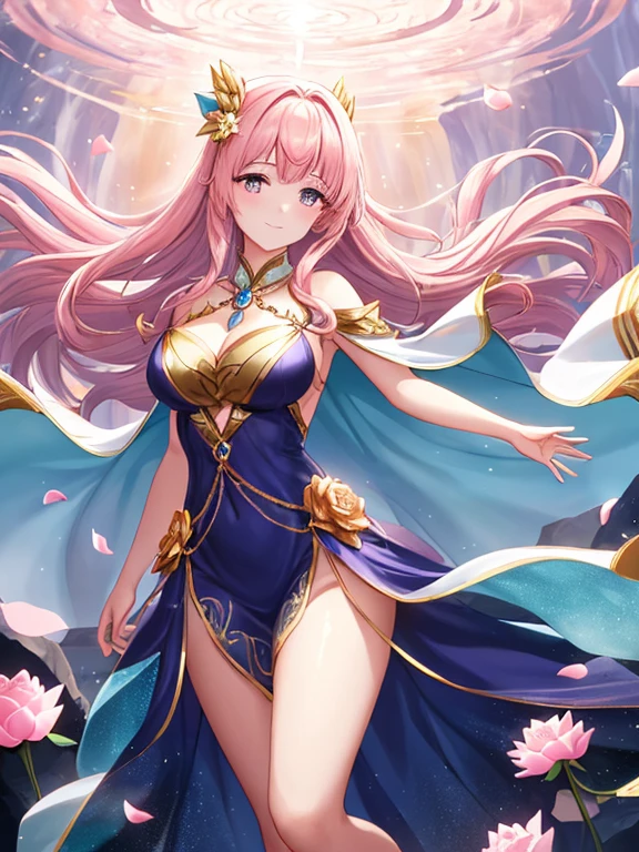((tmasterpiece、Need、Ultra-delicate、A high resolution)), 独奏, a beauty girl, sparkle eyes, perfect eyes, 15year old,nedium breasts, Pink hair,She is a dancer,Warmth