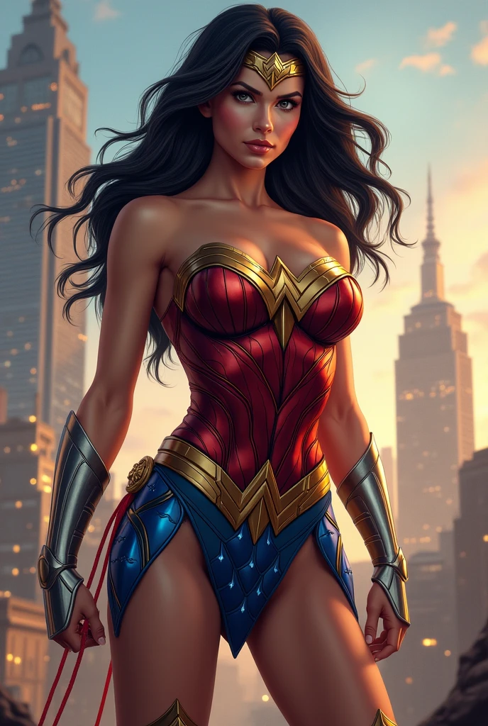 Sexy mature Wonder woman cartoon corset