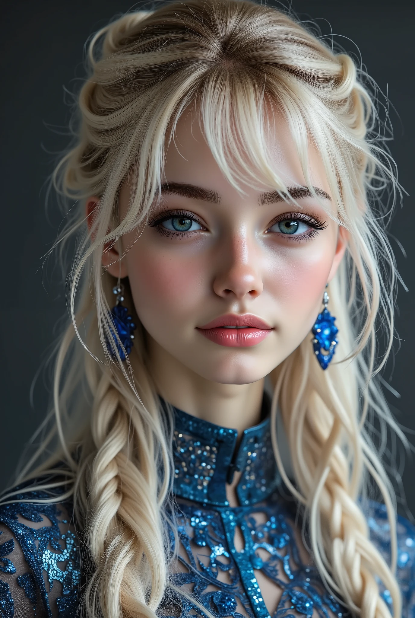  [Style: "masterpiece, realistic, (photorealistic Realism), ultra-detailed, Hyper high resolution" - "(Hyper quality, intricate ultra-detailed digital art)"](Key Directive: - ("The priority is the anatomical accuracy and texture of the materials" - "Ultra-sharp human eyes with biological accuracy") "{Eyes:(acid-resistant terminology)(macro-details:1.3): Moist corneal surface(visible aqueous layer:1.2)Hyper-detailed iris stroma ((brown:1.3) with gold flecks) Precise limbal ring (slightly neons pigmentation:1.25)Pupil micro-texture (irregular edge authenticity:0.9) * Vasculature in sclera(subtle red veins radiating from limbus)" - "Lashes: blue individual synthetic fibers (crosshatched roots:1.2,clump-free separation)" | Hair: "white braid with split-end realism(neon light diffraction patterns)" | Pose: "combat-ready stance (plausible spinal twist)" Technical Specs:(Optics: - "Zeiss Otus85mm f/1.4 lens(eye refraction calculations:0.66)" - "Shutter Speed:1/500(freeze eye micro-movements)" - "Focus Stacking:7-point coverage on iris plane") (Post-Processing: - "Frequency separation for skin vs eye details" - "Selective sharpening: eyes180%,hair120%" - "Denoise: luminance20,color35(retain corneal speculars)")(Avoid: "pupil distortion, uncanny valley asymmetry, plastic-like wetness") a fairytale-like picture , beautiful princess님, full body photo, A well-drawn fairy tale, beautiful princess, , a fairytale-like picture , Detailed description, A well-drawn fairy tale, Vivid expression , Detailed facial features, Luxurious Outfit, colorful jewelry, graceful posture, Fantastic Backgrounds, magical atmosphere, Sophisticated contrast treatment, Detailed texture expression, Precision drawn with expert craftsmanship, Vibrant colors, Detailed texture expression,(Rendering engine: "Unreal Engine 5 path tracing, 16K texture maps") Anisotropic Filtering,Maximum Sharpness and Sharpness,Albedo and Specular maps,Surface Shading,Precise simulation of light-material interactions }