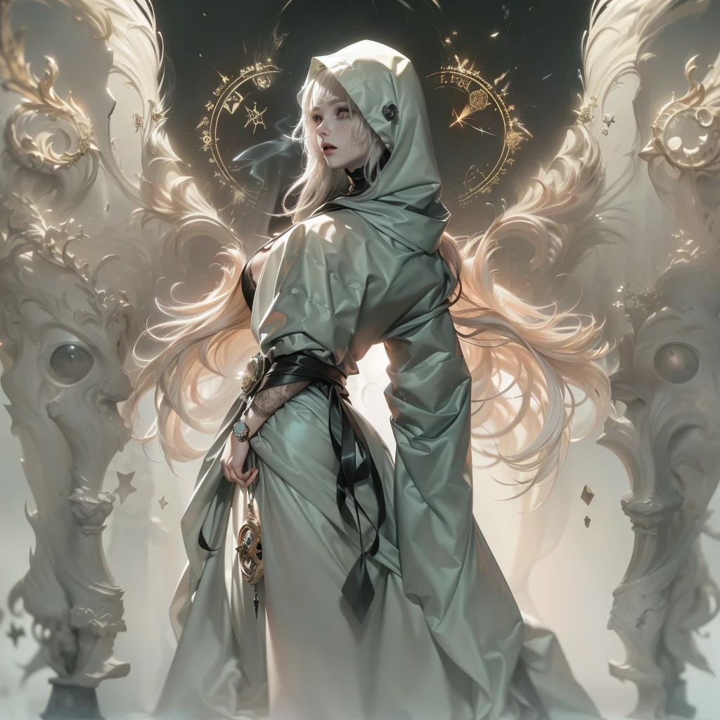 A woman in golden and white, spider man, drip outfit, heavy rain, magical, highly detailed, trending on artstation, unreal engine 4 k, cinematic wallpaper by stanley artgerm lau, wlop, rossdraws, james jean, andrei riabovitchev, marc simonetti, yoshitaka amano. background by james jean and gustav klimt, light by julie bell, 4 k, porcelain skin, style of zdislaw beksinski, detailed, 8k, dynamic lighting, white chromatic aberration, soaking wet