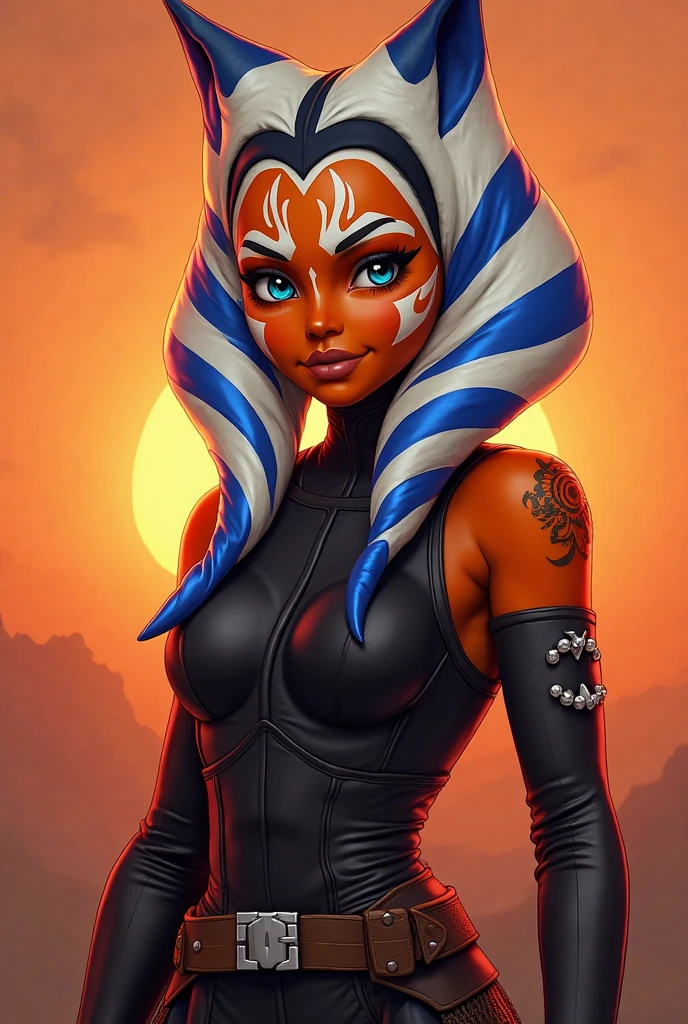 ahsoka tano, evil, sith topless, goth 